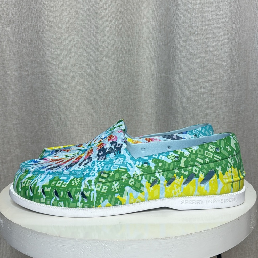 SPERRY TOPSIDER FLOAT BOAT SHOES RAINBOW GRAPHIC MENS SIZE 13 SLIP ON DECK SHOES - Picture 5 of 13